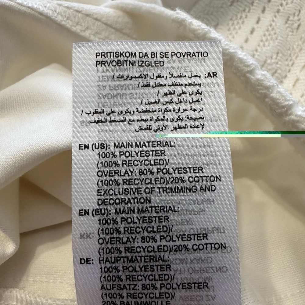 Adidas Originals Soccer Jersey Polo Womens 2XL Velour Crochet Off White KR7651 - Picture 10 of 10